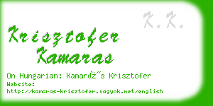 krisztofer kamaras business card